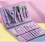 Manicure Kit 16 Pcs Stainless Steel Professional Nail Pedicure Sets Nail Care Tool Grooming Kit With Leather Storage