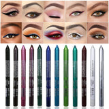 Super Waterproof Eyeliner Pencil 14 Color Long Lasting Magnetic Glitter Liquid Eyeliner Reusable Smooth Eyes Brightener Pencil