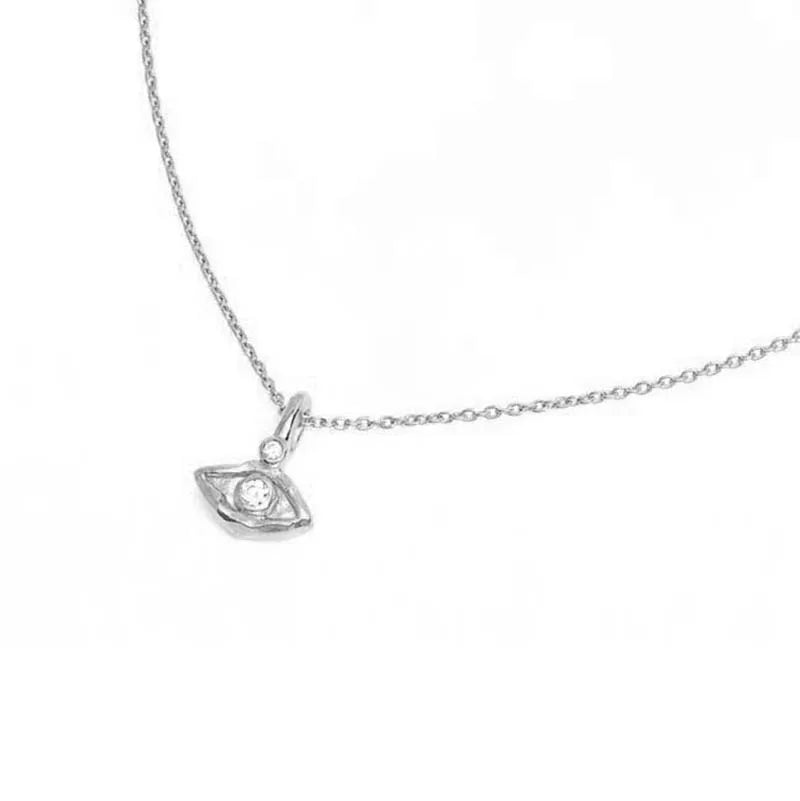 Minimalist 925 Sterling Silver 18K Gold Plated Zircon Necklace Lucky Evil Eye Protected Fashion Weddings Engagements Parties