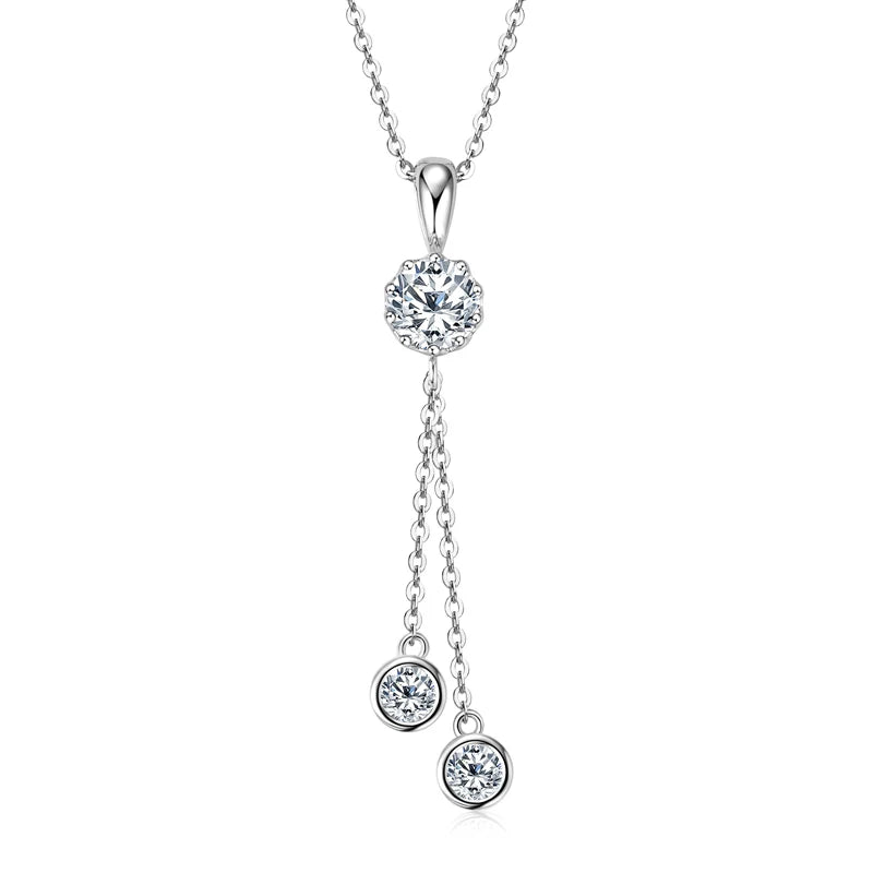 Fine Jewelry Necklaces Moissanite 925 Sterling Silver 4mm 0.3ct Moissanite Twist Pendant Necklace for Women