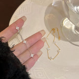 Fine Jewelry 925 Silver Clover Bracelet Chain Jewelry for Women Gold Plated 925 Sterling Silver Clover Zircon Bracelet Jewelry