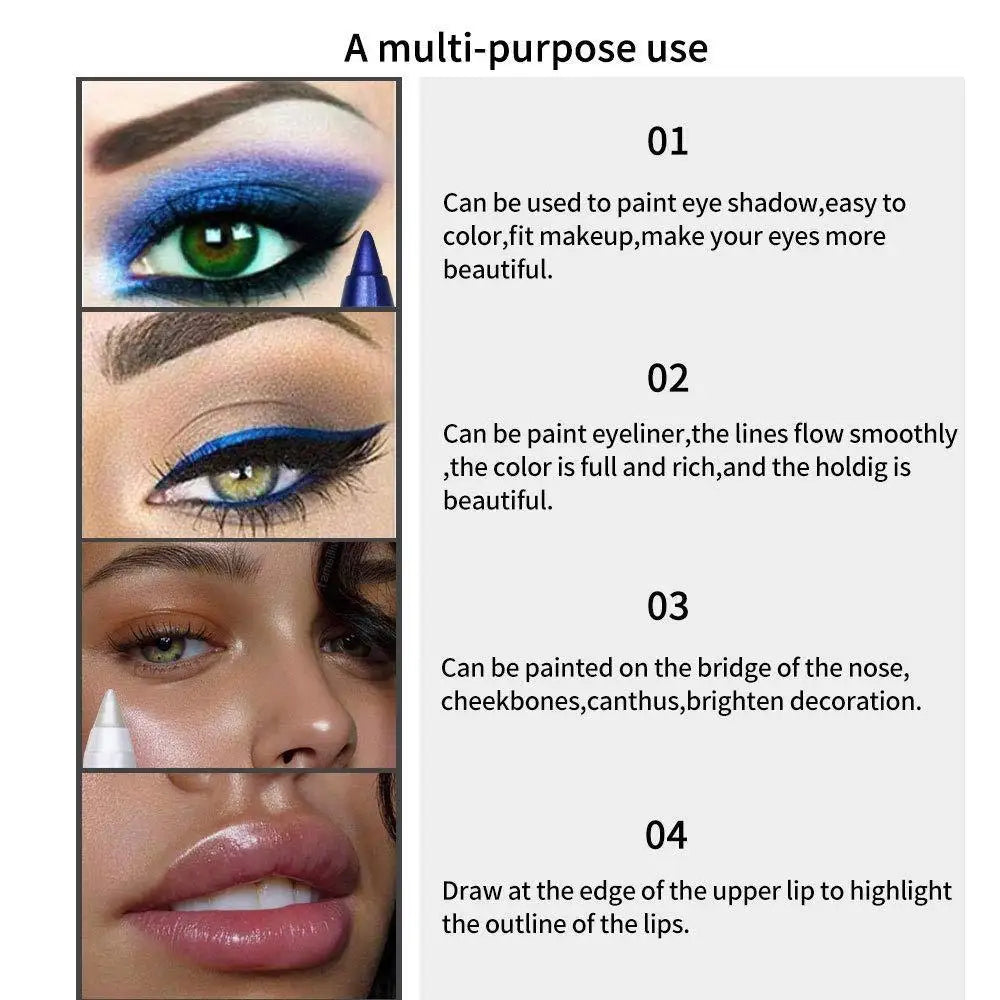 Super Waterproof Eyeliner Pencil 14 Color Long Lasting Magnetic Glitter Liquid Eyeliner Reusable Smooth Eyes Brightener Pencil