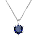 Elegant One Carat Sparkling Diamond Pendant Necklace Trendy Geometric Shape Colorful Inlaid Zircon Fashionable Engagement