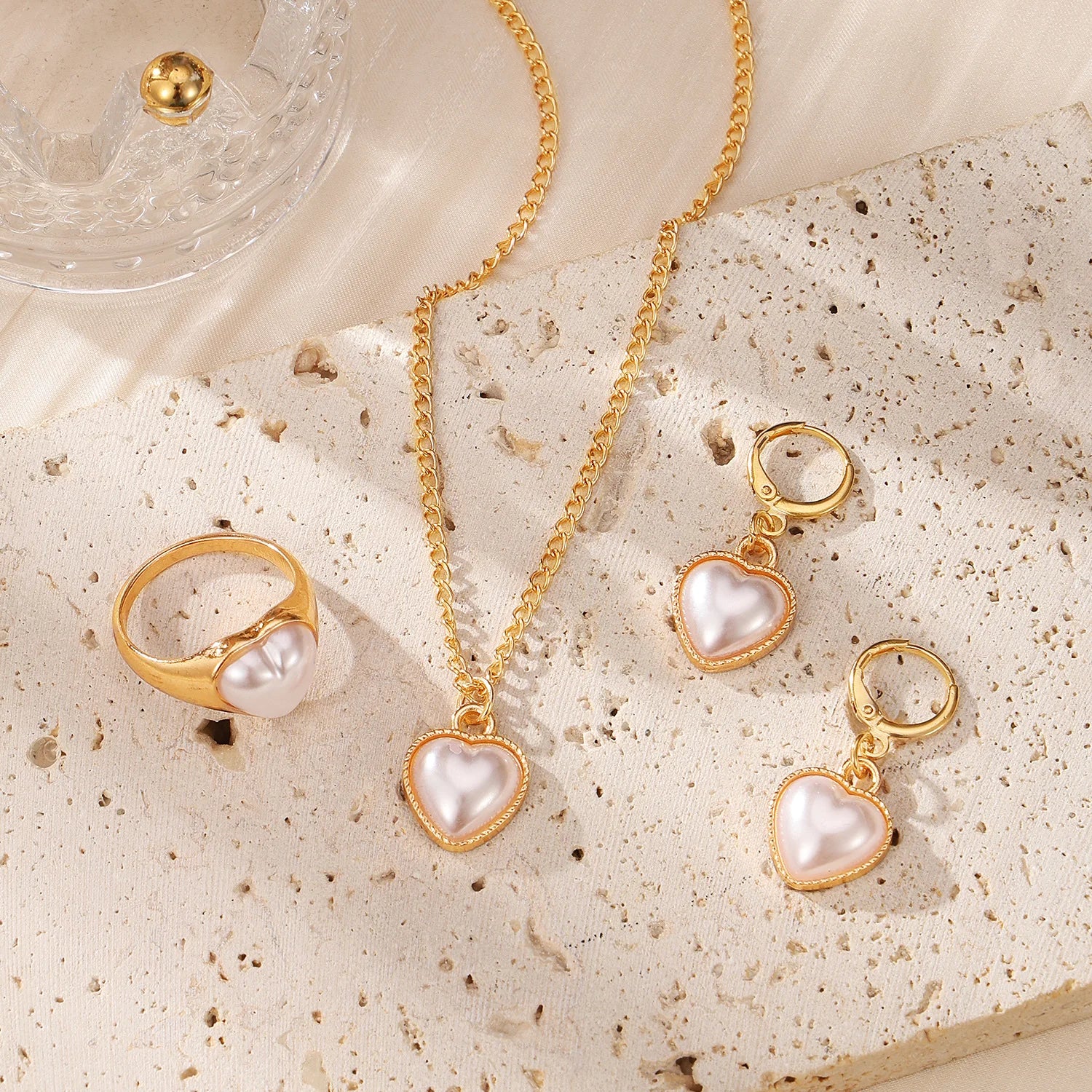 Luxury Golden Braided Knot Jewelry Set Necklace Earrings Ring Elegant Fashion Accessories for Women