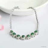 Myanmar Jade Chain & Link Bracelets Full of Zircon Natural Stone Jade Bracelets for Women Jewelry Green Burma Jadeite Bracelets