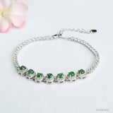 Myanmar Jade Chain & Link Bracelets Full of Zircon Natural Stone Jade Bracelets for Women Jewelry Green Burma Jadeite Bracelets