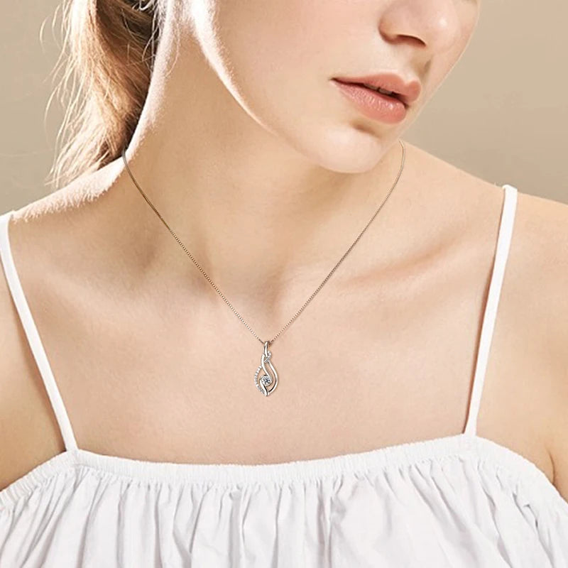 Fine Jewelry Necklaces Moissanite 925 Sterling Silver 4mm 0.3ct Moissanite Twist Pendant Necklace for Women