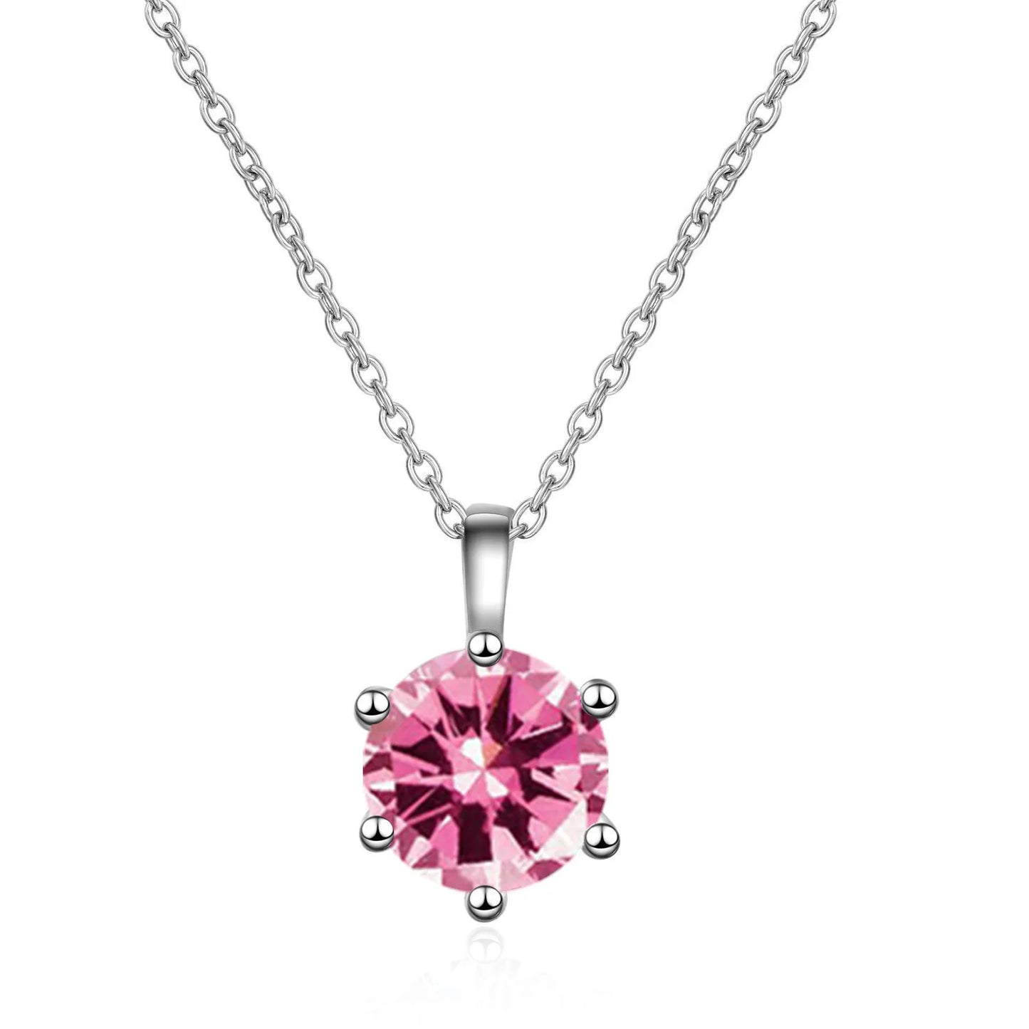 Elegant One Carat Sparkling Diamond Pendant Necklace Trendy Geometric Shape Colorful Inlaid Zircon Fashionable Engagement