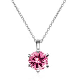 Elegant One Carat Sparkling Diamond Pendant Necklace Trendy Geometric Shape Colorful Inlaid Zircon Fashionable Engagement