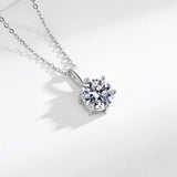 Elegant One Carat Sparkling Diamond Pendant Necklace Trendy Geometric Shape Colorful Inlaid Zircon Fashionable Engagement