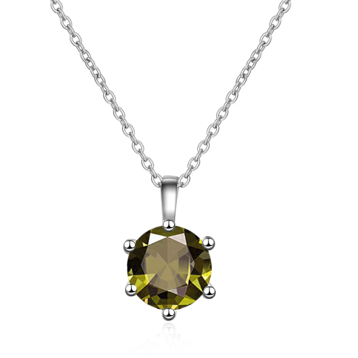 Elegant One Carat Sparkling Diamond Pendant Necklace Trendy Geometric Shape Colorful Inlaid Zircon Fashionable Engagement