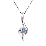Fine Jewelry Necklaces Moissanite 925 Sterling Silver 4mm 0.3ct Moissanite Twist Pendant Necklace for Women
