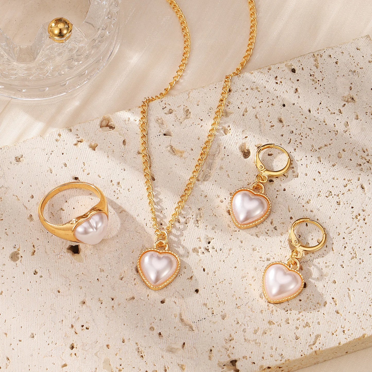 Luxury Golden Braided Knot Jewelry Set Necklace Earrings Ring Elegant Fashion Accessories for Women