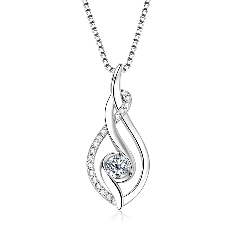 Fine Jewelry Necklaces Moissanite 925 Sterling Silver 4mm 0.3ct Moissanite Twist Pendant Necklace for Women