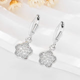 Flower pendant 14k copper gold-plated inlaid zircon dating style brass earrings women's jewelry