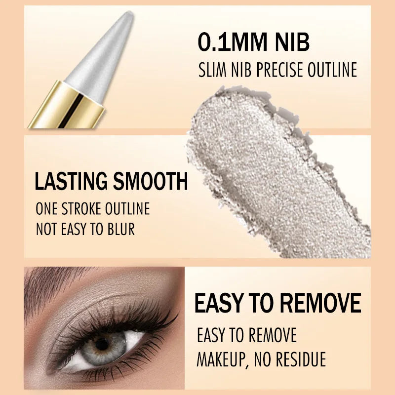 Hot-Selling Eye Liquid Eyeliner Smooth Gel Pen with 4 Long-Lasting Quick-Drying Waterproof Matte Colors for Makeup