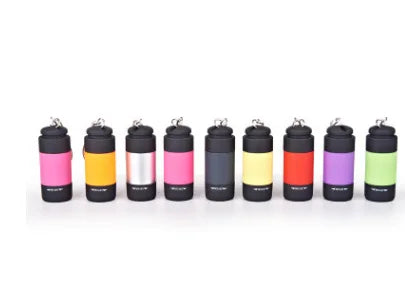 Mini LED Rechargeable USB Flashlight Keychain Metal Torch Key Holder