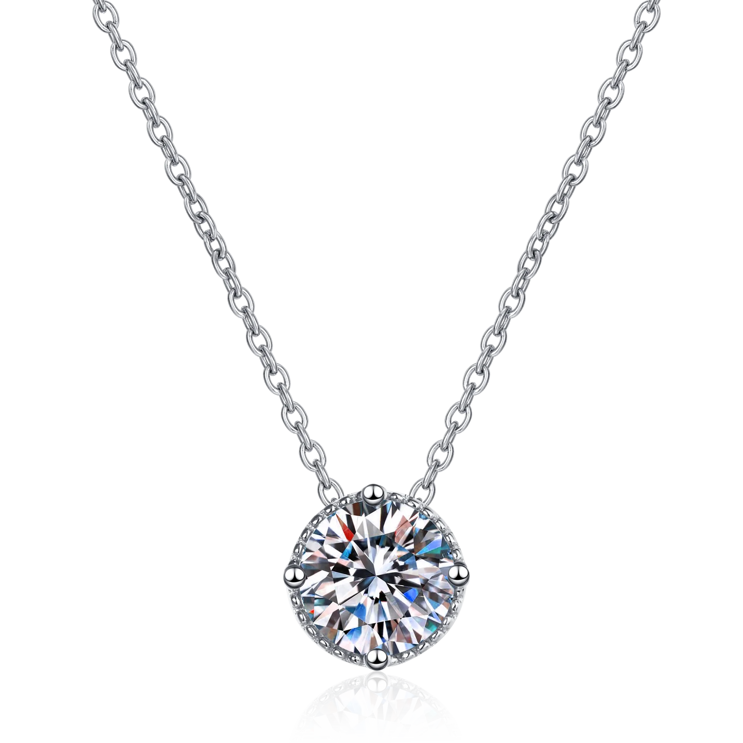 Fashion Jewelry Exquisite Rhodium Plated Blade Chains Zircon Necklace for Girls Trendy Party Gift Stainless Steel