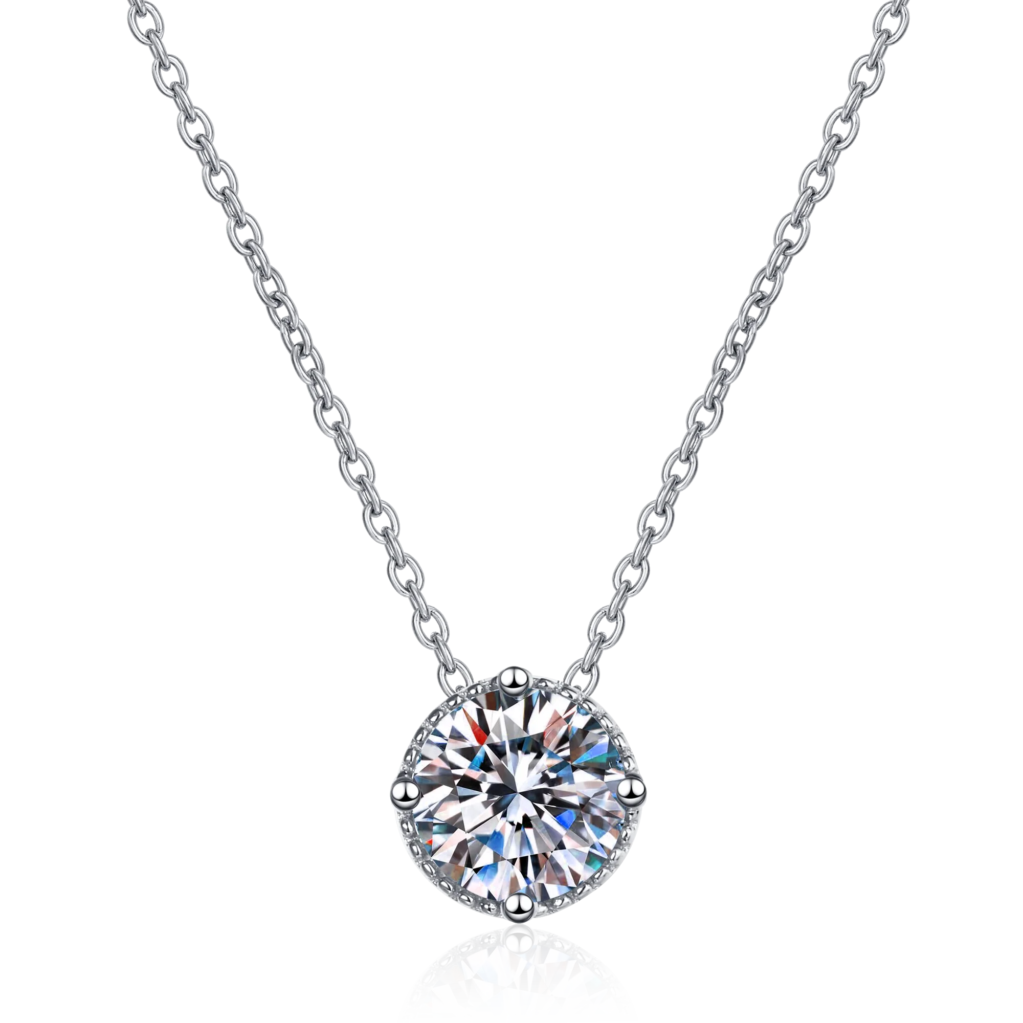 Fashion Jewelry Exquisite Rhodium Plated Blade Chains Zircon Necklace for Girls Trendy Party Gift Stainless Steel