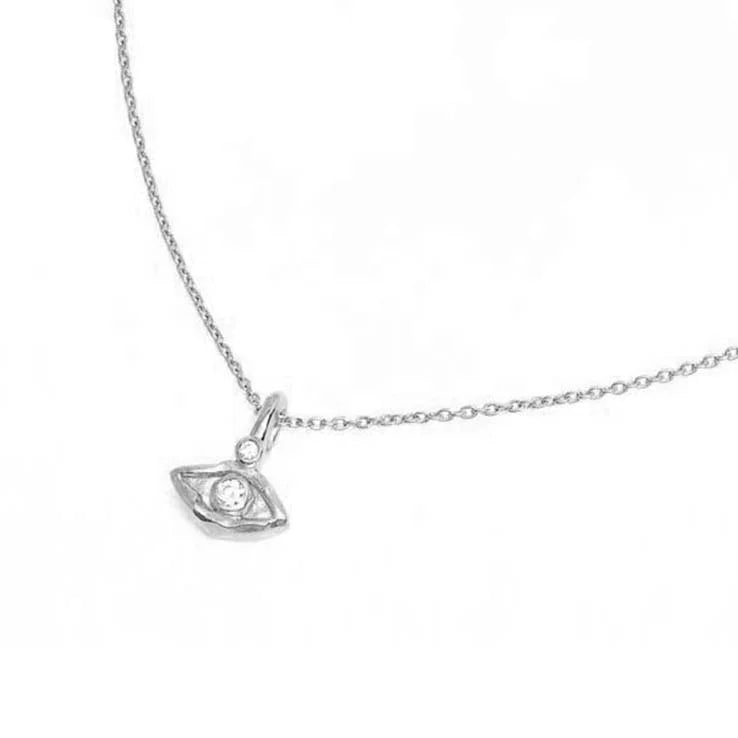 Minimalist 925 Sterling Silver 18K Gold Plated Zircon Necklace Lucky Evil Eye Protected Fashion Weddings Engagements Parties