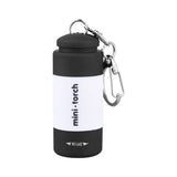 Mini LED Rechargeable USB Flashlight Keychain Metal Torch Key Holder