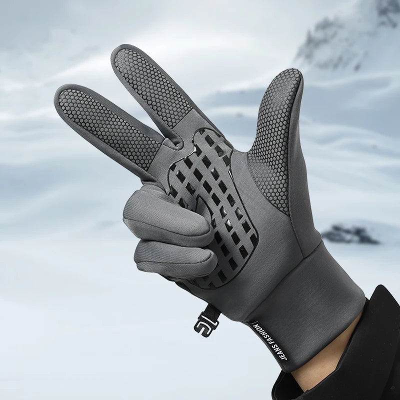 Customized Windproof Sport Thermal Man Touch Screen Waterproof Bike Riding Gloves Winter