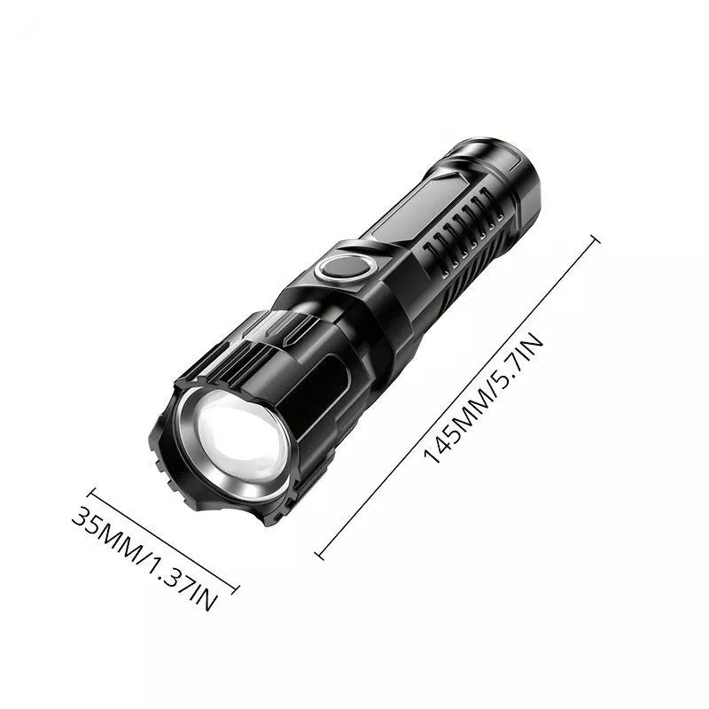 Super Bright Edc Telescopic Zoom Linterna 3 Lighting Modes Lanterns USB Rechargeable LED Torch Light Flashlight