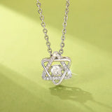 Trendy Bling Bling Star Design Cubic Zirconia Necklace for Women Wedding Jewelry Gifts Silver Plated CZ Pendant Necklaces