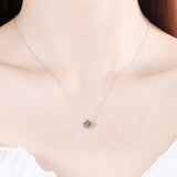 Fashion Jewelry Exquisite Rhodium Plated Blade Chains Zircon Necklace for Girls Trendy Party Gift Stainless Steel