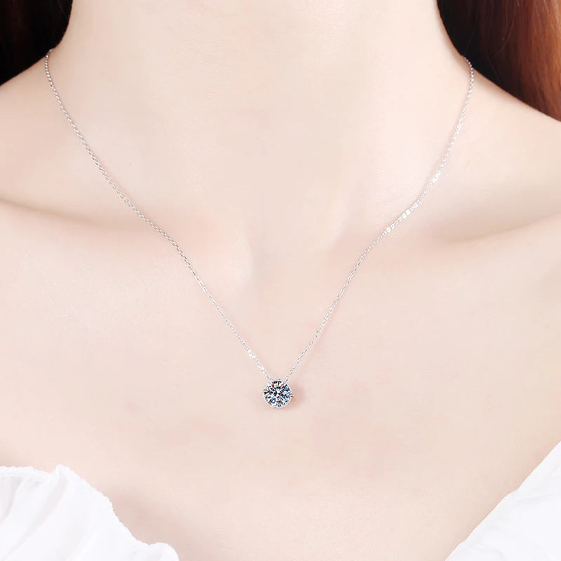 Fashion Jewelry Exquisite Rhodium Plated Blade Chains Zircon Necklace for Girls Trendy Party Gift Stainless Steel
