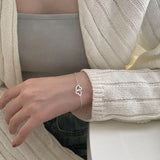 Fashion Bracelet Minimalist Double Heart Hollow Design Delicate Thin Chain Korean Style Niche Jewelry for Women Wholesale