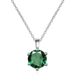 Elegant One Carat Sparkling Diamond Pendant Necklace Trendy Geometric Shape Colorful Inlaid Zircon Fashionable Engagement