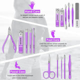 Manicure Kit 16 Pcs Stainless Steel Professional Nail Pedicure Sets Nail Care Tool Grooming Kit With Leather Storage