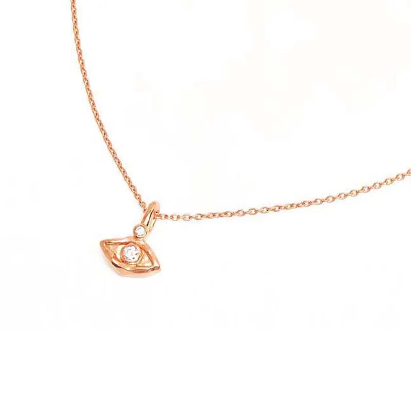 Minimalist 925 Sterling Silver 18K Gold Plated Zircon Necklace Lucky Evil Eye Protected Fashion Weddings Engagements Parties