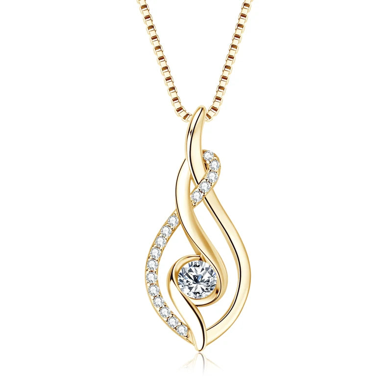 Fine Jewelry Necklaces Moissanite 925 Sterling Silver 4mm 0.3ct Moissanite Twist Pendant Necklace for Women