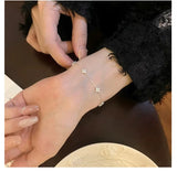 Fine Jewelry 925 Silver Clover Bracelet Chain Jewelry for Women Gold Plated 925 Sterling Silver Clover Zircon Bracelet Jewelry