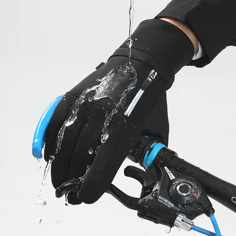 Customized Windproof Sport Thermal Man Touch Screen Waterproof Bike Riding Gloves Winter
