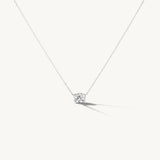 LOZRUNVE 925 Sterling Silver Shinning Elegant Solitaire Diamond Crystal Chain Necklace Choker Jewelry Set