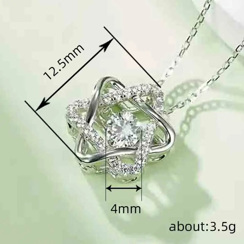 Trendy Bling Bling Star Design Cubic Zirconia Necklace for Women Wedding Jewelry Gifts Silver Plated CZ Pendant Necklaces