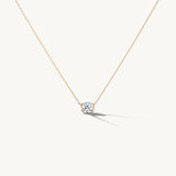 LOZRUNVE 925 Sterling Silver Shinning Elegant Solitaire Diamond Crystal Chain Necklace Choker Jewelry Set