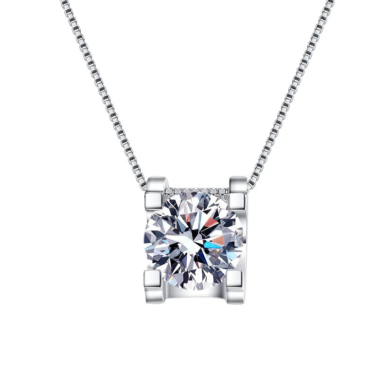 Fine Jewelry Necklaces Moissanite 925 Sterling Silver 4mm 0.3ct Moissanite Twist Pendant Necklace for Women