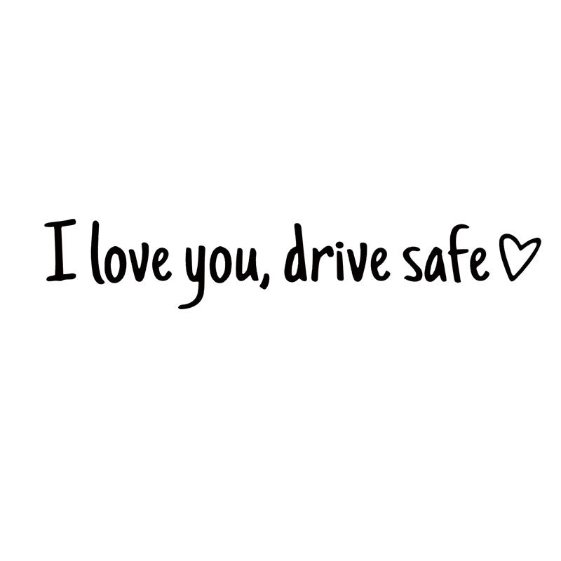 Waterproof vinyl car sticker for safe driving, universal rearview mirror decoration.