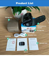 Wrist blood pressure monitor, fully automatic electric intelligent blood pressure measuring device, rechargeable touch screen blood pressure monitor
