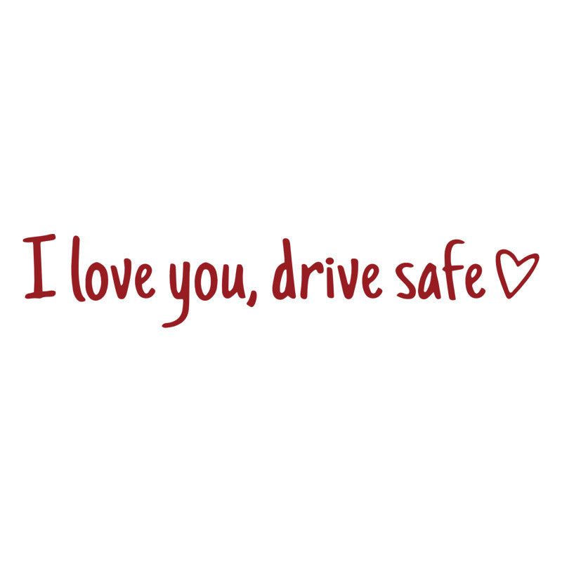 Waterproof vinyl car sticker for safe driving, universal rearview mirror decoration.