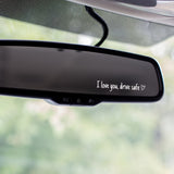 Waterproof vinyl car sticker for safe driving, universal rearview mirror decoration.