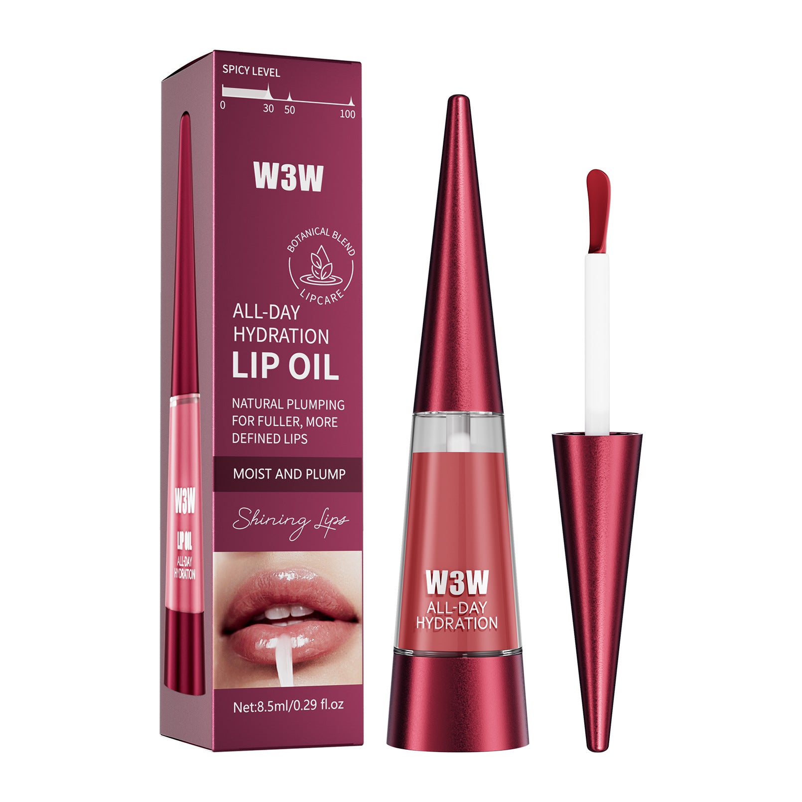 W3W's best-selling lip plumping liquid, moisturizing and glossy lip oil, plumping and enhancing lips, lip gloss, and lip oil.