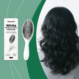 GleamXi White Handle Cushion Hairbrush with Nylon Boar Bristle and Air Cushion for Daily Scalp Massage