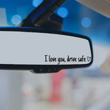 Waterproof vinyl car sticker for safe driving, universal rearview mirror decoration.