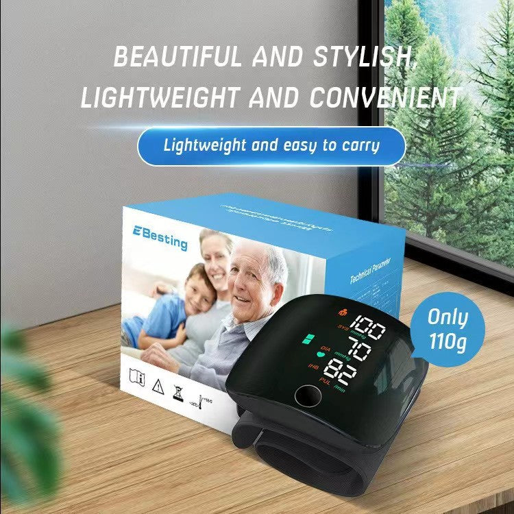 Wrist blood pressure monitor, fully automatic electric intelligent blood pressure measuring device, rechargeable touch screen blood pressure monitor