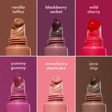 Tinted lip balm, moisturizing and repairing lip product, fruit flavor.